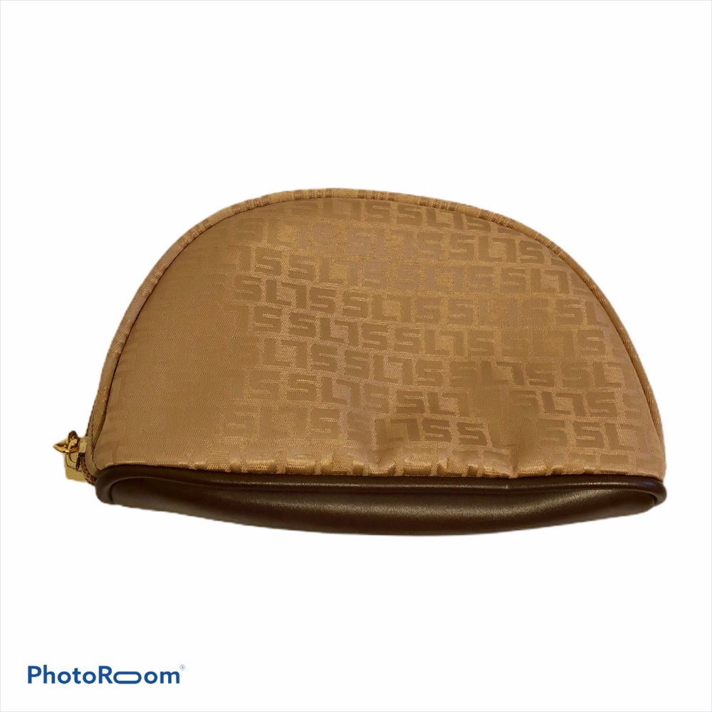 Susan Lucci Tan Brown Cosmetic Bag